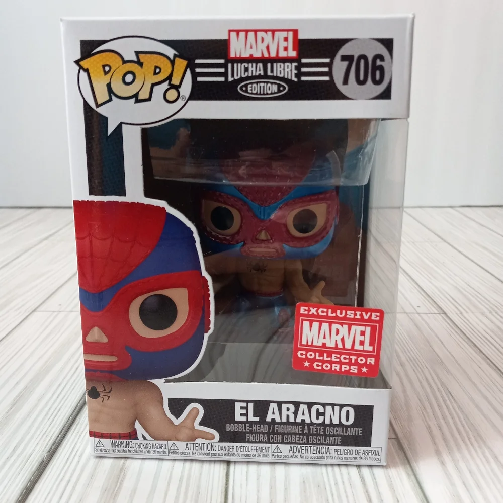 Marvel Lucha Libre El Aracno #706 Spiderman Bobble Head Funko Pop